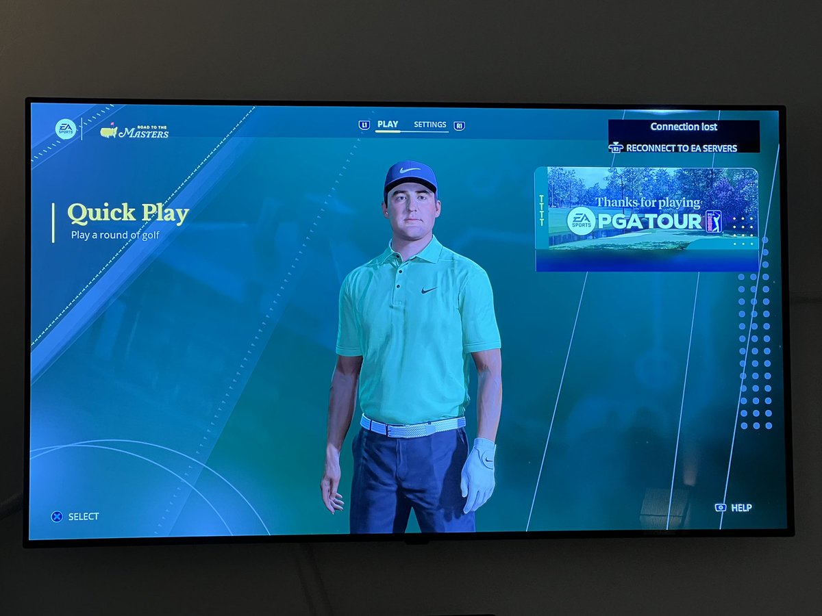 CollardPaul's tweet photo. @EASPORTSPGATOUR £60 for ‘quick play’. Not good enough.  Whatever you did, roll it back, and try again when it works PROPERLY. https://t.co/MHWHWOMNPr