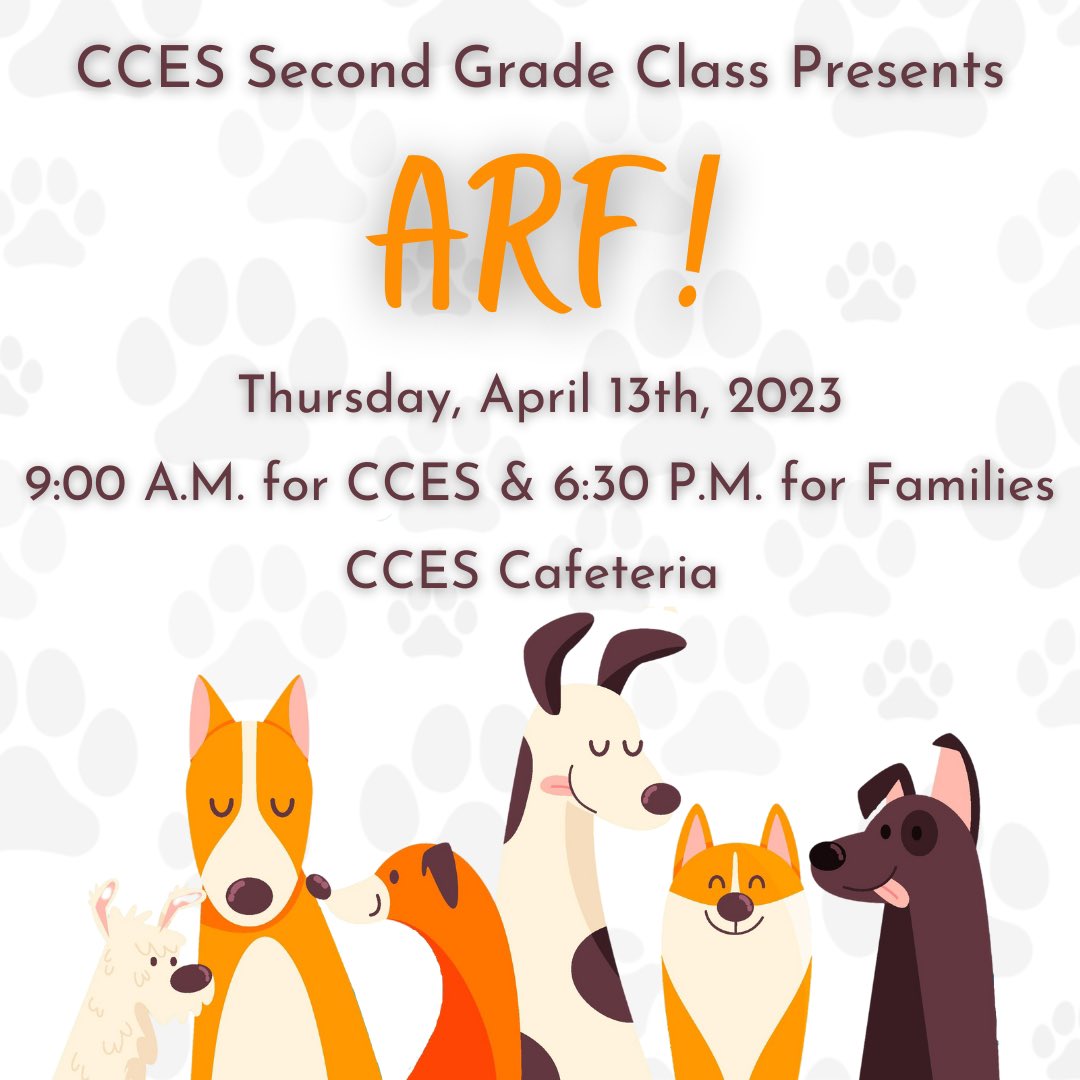 GosdinSteph's tweet photo. Tomorrow is the big day!!! Come see our CCES second graders as they perform the musical “Arf!” tomorrow at 9:00 A.M. and 6:30 P.M. @BoerneFineArts @BoerneISD @CiboloCreekES @CiboloCreekPTO https://t.co/Lcrhs5Le2D