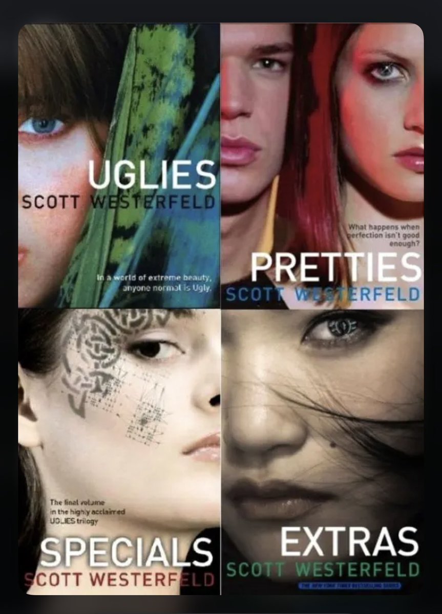 SassmasterNikki's tweet photo. I think I’m going to reread the uglies’ series. I can’t wait for the first movie to release already 😭🙏 GIVE US SOMETHINNNG!! ANYTHING 😝#uglies #scottwesterfeld https://t.co/p56XMU2lWg