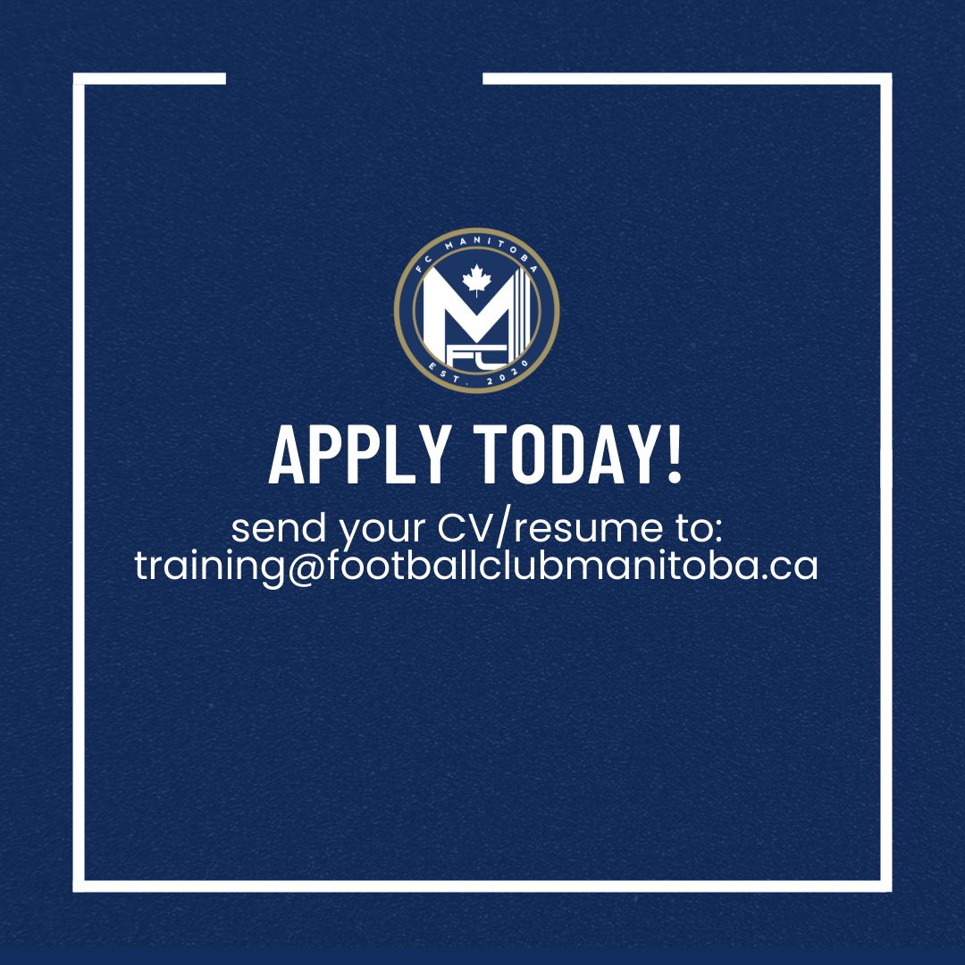FCManitobaPPL's tweet photo. FC Manitoba Jr's is a program designed to get you to your next pathway. Your time is NOW! ⚡️

#FCMBJrs https://t.co/pTREISNhBy