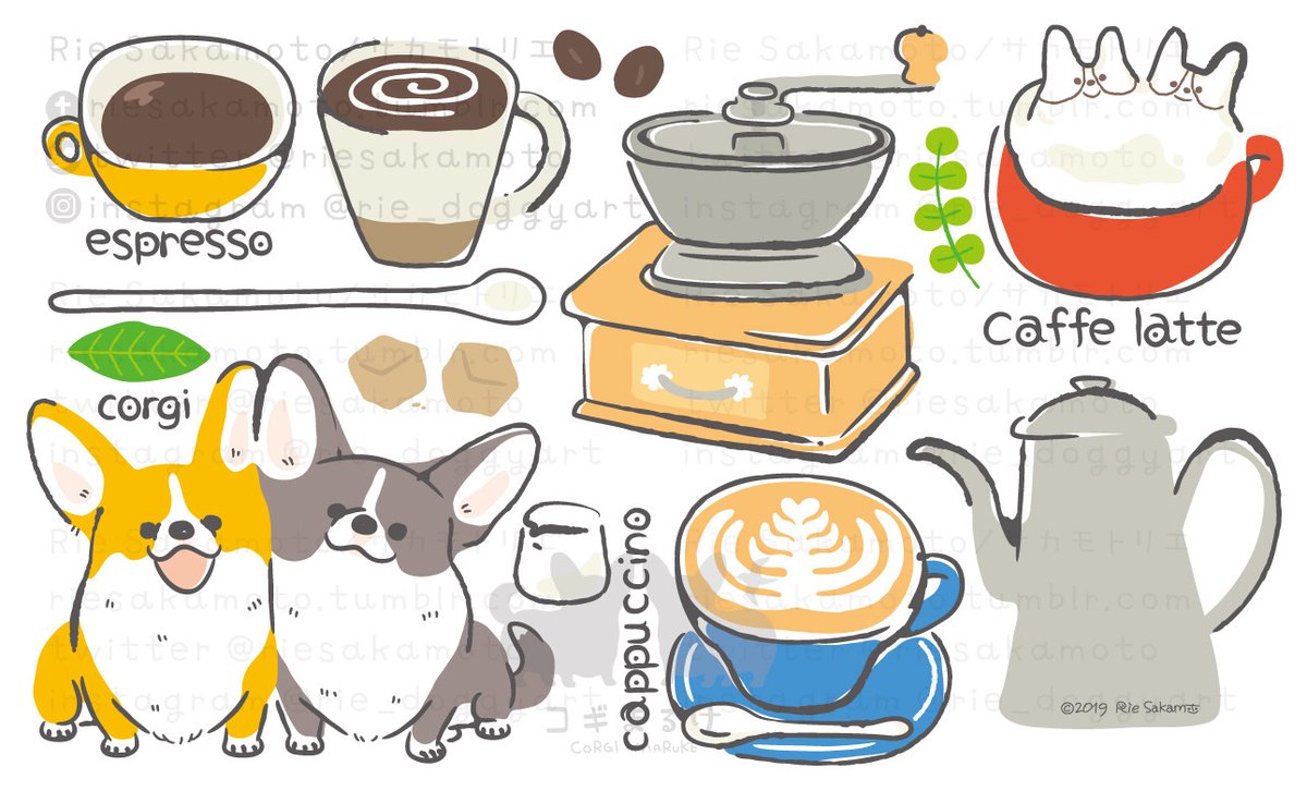 喫茶店の日のコーギーたち
#喫茶店の日 