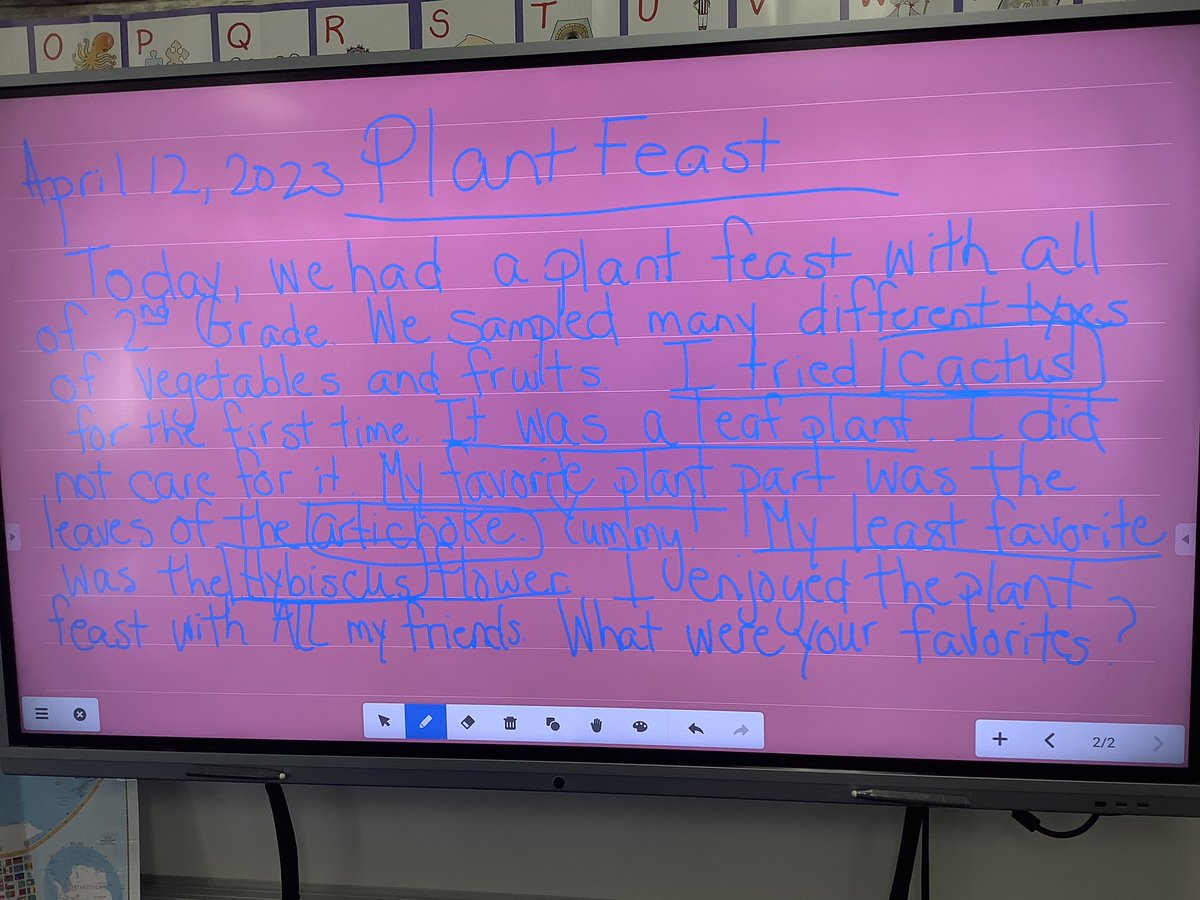 Reflecting on our Plant Feast @DCEtrailblazers we completed a shared writing piece. And then we did our own. Focusing on an introduction, opinions about our experience and a conclusion. 🥑🥕🍒🌽🥬🥦✍️📝