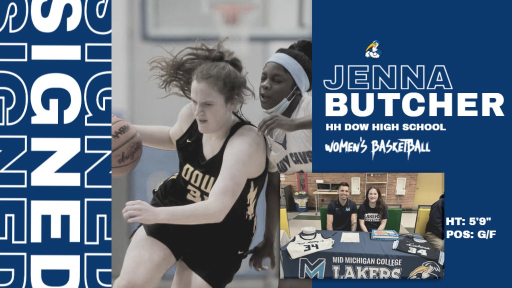Laker Nation, lets welcome the newest signee for women's hoops! Jenna Butcher from HH Dow High School is the newest addition to the 2023 class. Lets welcome Jenna to the Laker Family! Go Lakers! #LakerNation #JUCOPRODUCT