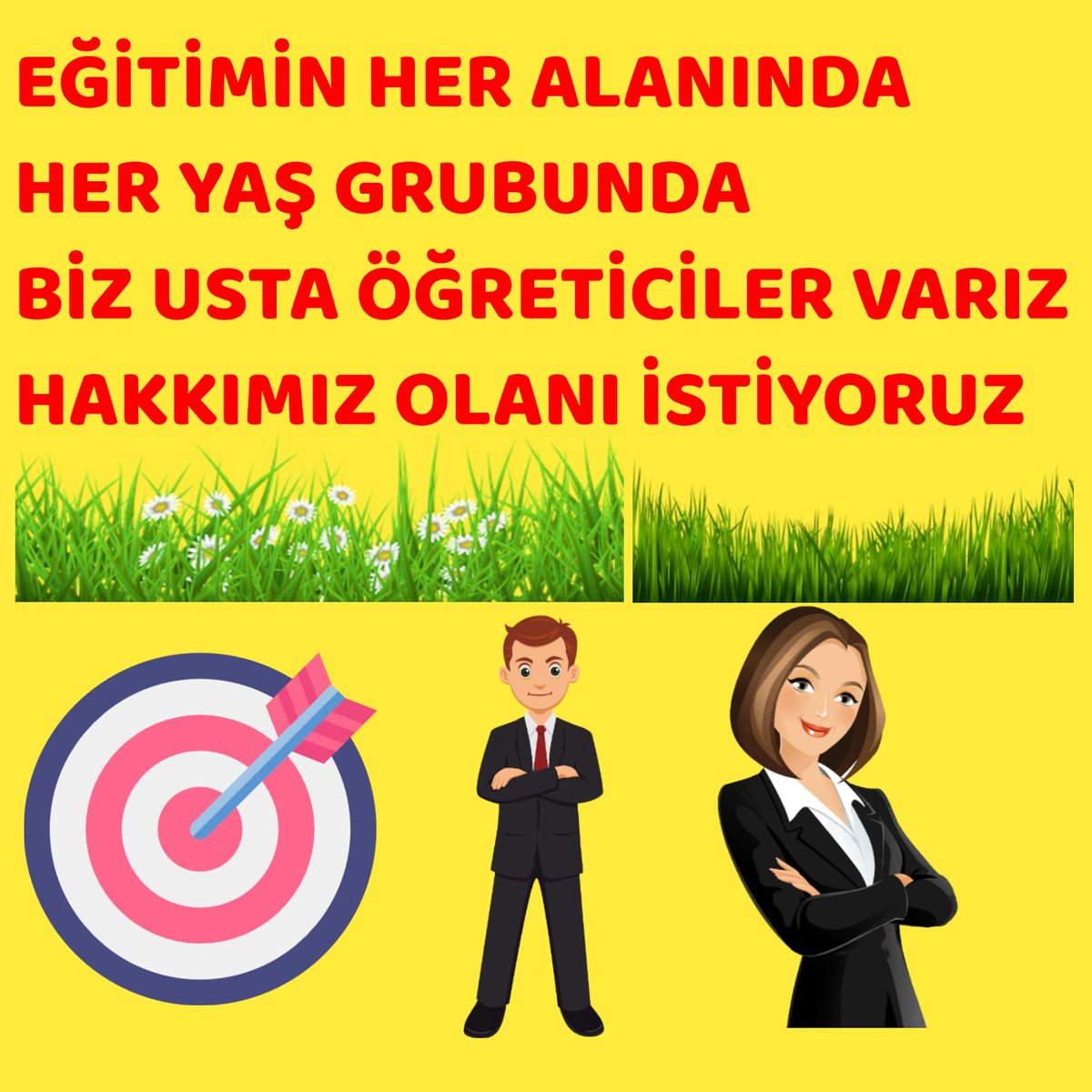 CNN Türk-Kanal D
Halk Eğitim Merkezlerinde çalışan usta öğreticiler Olarak Özlük haklarımızı istiyoruz.98 bin Usta öğreticiyi yok sayıp bir kenara bırakmayın ...!
<a href="/RTErdogan/">Recep Tayyip Erdoğan</a> 
<a href="/handefrt/">Hande Fırat</a>