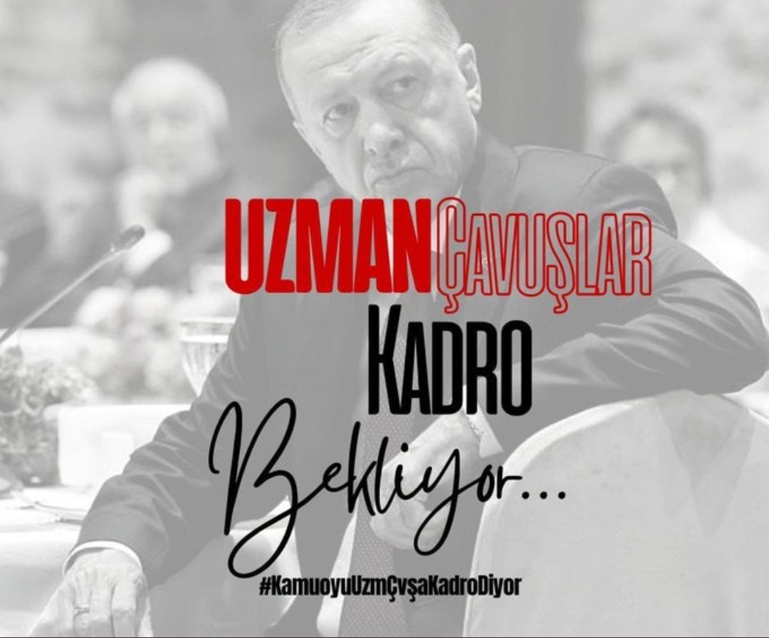 Sayın Cumhurbaşkanım <a href="/RTErdogan/">Recep Tayyip Erdoğan</a> Anadolunun yiğit evlatları, şehadet adayları Uzman Çavuşlara kadro verilecek mi, sizden müjde bekliyoruz. 
@Alitilkici38
<a href="/FulyaKalfa/">Fulya Kalfa</a> 
<a href="/ahmethc/">ahmet hakan</a> 
<a href="/handefrt/">Hande Fırat</a> 
<a href="/abdulkdir_selvi/">abdulkadir selvi</a> 
<a href="/zafersahin06/">Zafer Şahin</a> 
#ReisSözleşmeUzmÇvşaDert