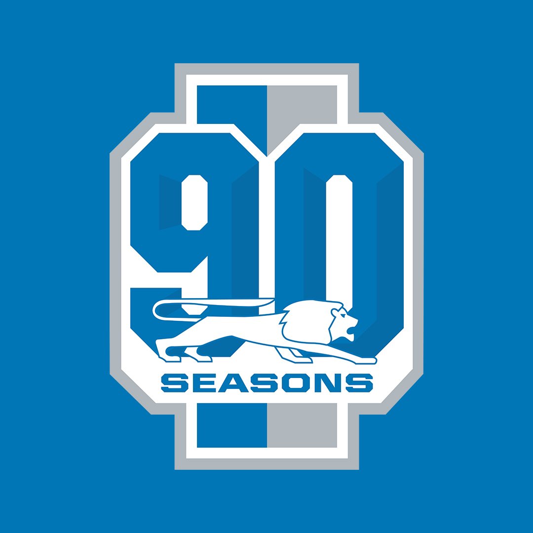 Detroit Lions celebrating 90th season with jersey patch and logo