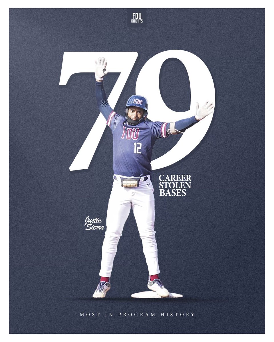 𝙅𝙪𝙨𝙩𝙞𝙣 𝙎𝙞𝙚𝙧𝙧𝙖, 𝙎𝙩𝙤𝙡𝙚𝙣 𝘽𝙖𝙨𝙚 𝙆𝙞𝙣𝙜 👑

After stealing his 79th career base against St. Peter’s, Justin Sierra now sits alone as the FDU all-time leader in stolen bases 💨

#reigKNIGHTed