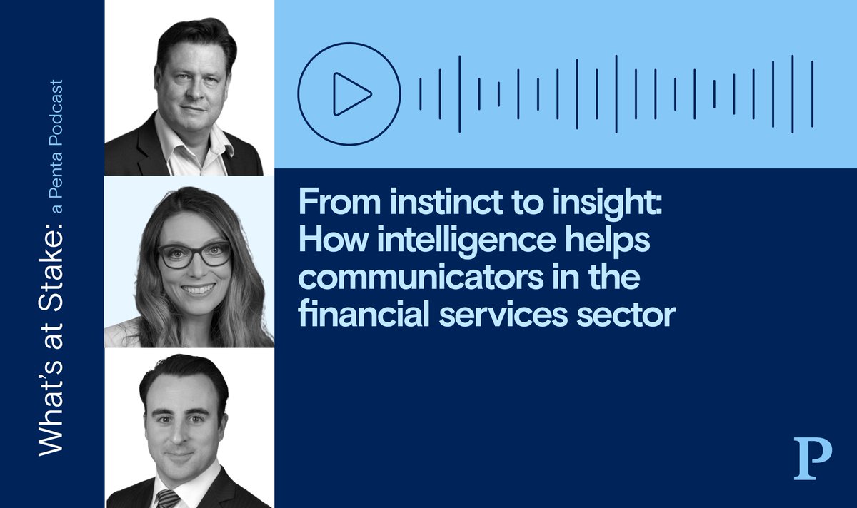 pentagrp's tweet photo. Today on What's at Stake, @BDeAngelis82 speaks with @davidwcook268 and Victoria Walsh, London-based partners leading our financial services work, about the value of intelligence for financial services firms navigating a turbulent stakeholder environment. https://t.co/yr722LYLQp https://t.co/W7qQHBYGE1