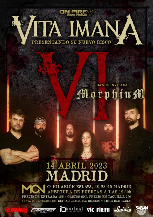 MetalGuardianes's tweet photo. ⚡Concierto⚡
@VitaimanA estará presentando su último álbum "VI" el próximo viernes 14 de Abril en la sala Mon de Madrid acompañados por #Morphium
Entradas aquí ⬇️⬇️⬇️
https://t.co/dhnG44E7i5 https://t.co/pS1tY8Cnd8