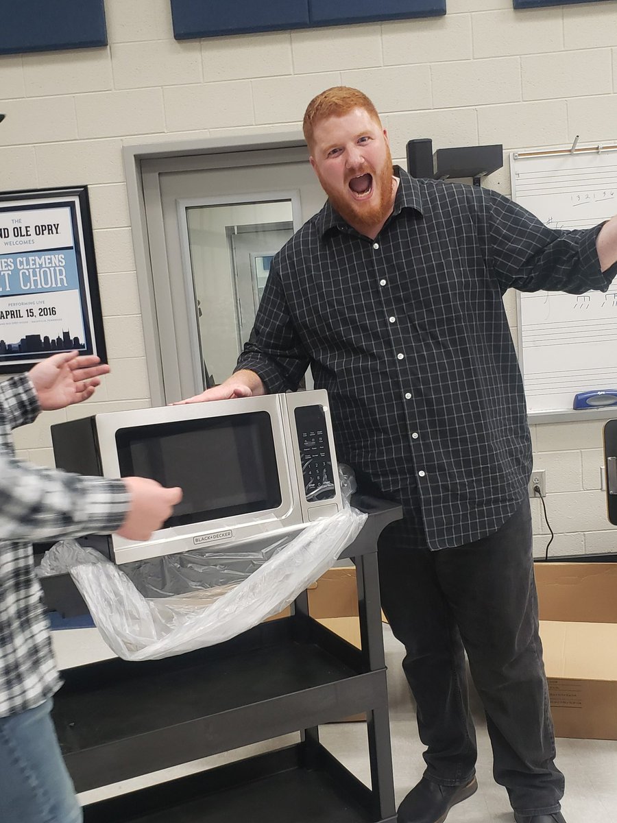 Operation Microwave Oven is complete!

Today, we were able to surprise Mr. Gessner with a brand new microwave oven for the classroom!  Hope y’all enjoy!