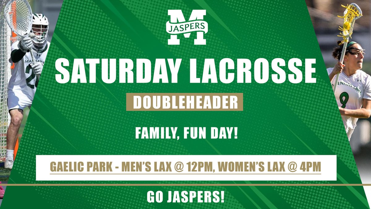 Are you ready for a double dose of lacrosse?

Join us this Saturday starting at 12 p.m. for a jam-packed fun-filled day at Gaelic Park 🥍 

#GoJaspers
