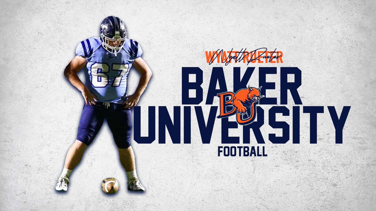 WyattRueter67's tweet photo. Blessed to announce my commitment to baker university. @BakerU_Football @Northmen_FB @CoachWhited @Northmen_OPHS https://t.co/Yns92weSd4
