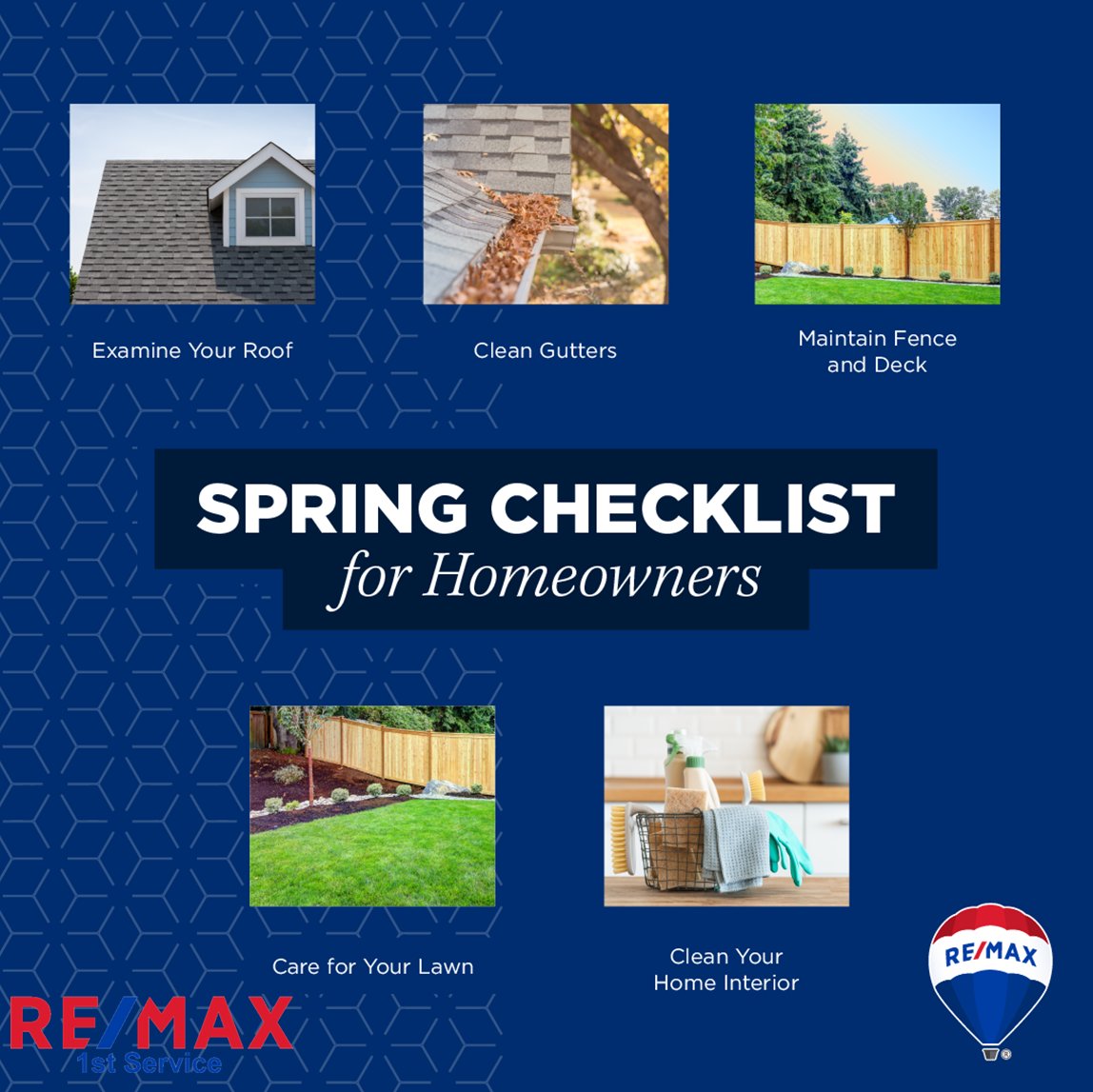 MichaelElwood16's tweet image. Spring cleaning is upon us! 🧽 Homeowners, make sure to check ✔️ these off your list!
#SpringChecklist #SpringCleaning #RealEstate #REMAX1stService facebook.com/11110066230185…
