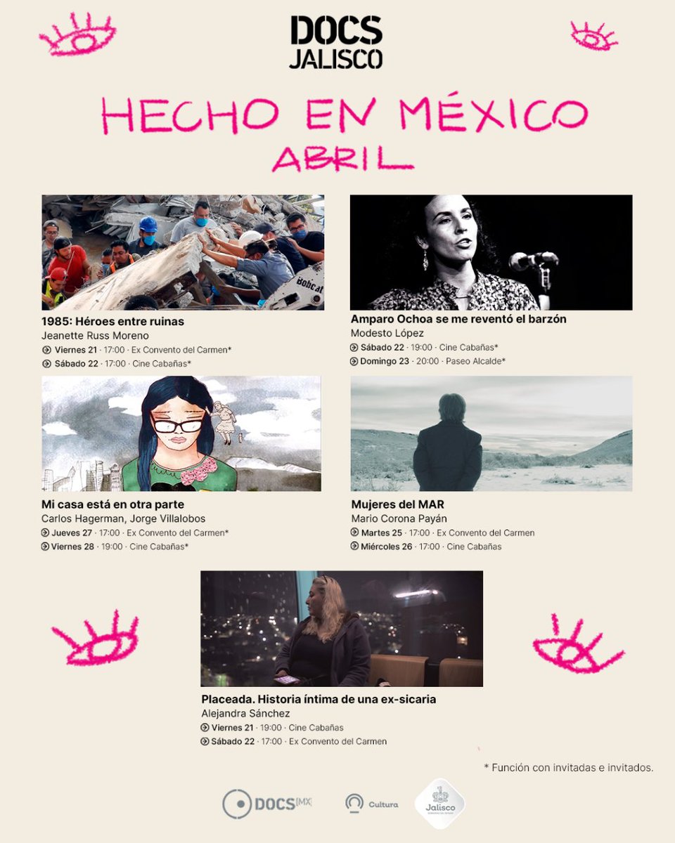 Te presentamos los cinco documentales que conforman la sección Hecho en México de #DocsJalisco2023.

Cuéntame cuál te entusiasma ver más.