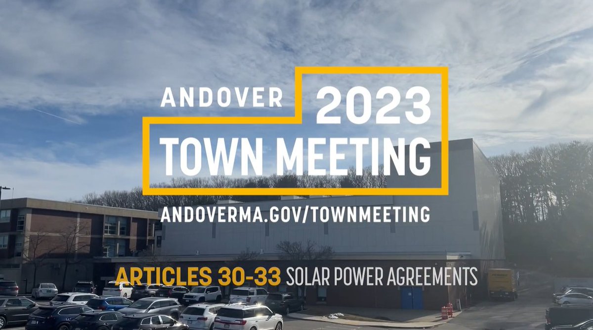 Articles 30-33 at this year's Annual Town Meeting authorize solar power agreements at Bancroft Elementary School and the new West Elementary/Shawsheen Preschool. 

Check out this video for more info, and make a plan to go to Town Meeting on May 1. 

youtu.be/RrpY2h78ZtY