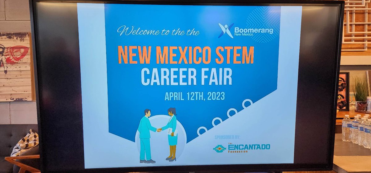 QStationNM's tweet photo. Great turnout for today's STEM Career Fair here at Q Station hosted by New Mexico STEMBoomerang and sponsored by The Encantado Foundation.
New Mexico's STEM employers are hiring!
#stemcareers #qstation https://t.co/UgwGSX4uVE