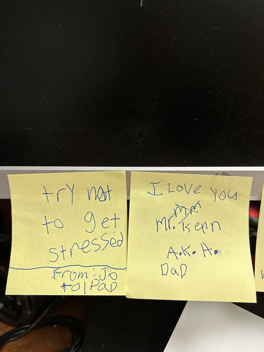 Nothing like your kid writing motivational notes and leaving them on your computer when you are in a staff meeting ❤️ #edchat #elementaryprincipal