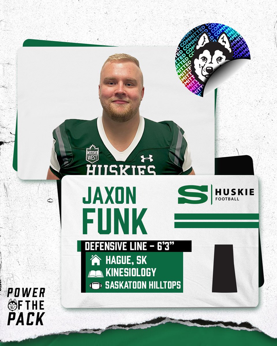 🚨RECRUIT ALERT 🚨 

Another big man from the Toppers, we’re excited to welcome Jaxon Funk to the defensive line!

#HuskiePride #PowerofthePack