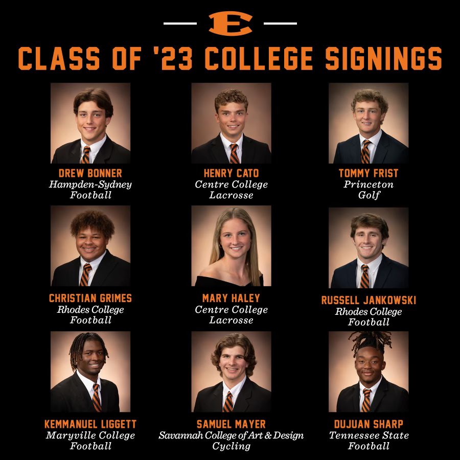 Congratulations to the following student-athletes on signing to continue their athletic careers!