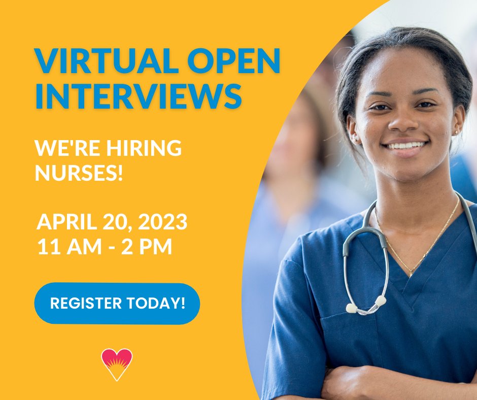 HorizonHealth1's tweet image. Register for our Nurses Virtual Open Interviews on Thursday, April 20 from 11AM-2PM! We're hiring for various RN positions and shifts at both our Downtown Buffalo and Sanborn, NY locations.

Register here: bit.ly/3Mz5osV

#Hiring #Recruitment #OpenInterviews #Nurses