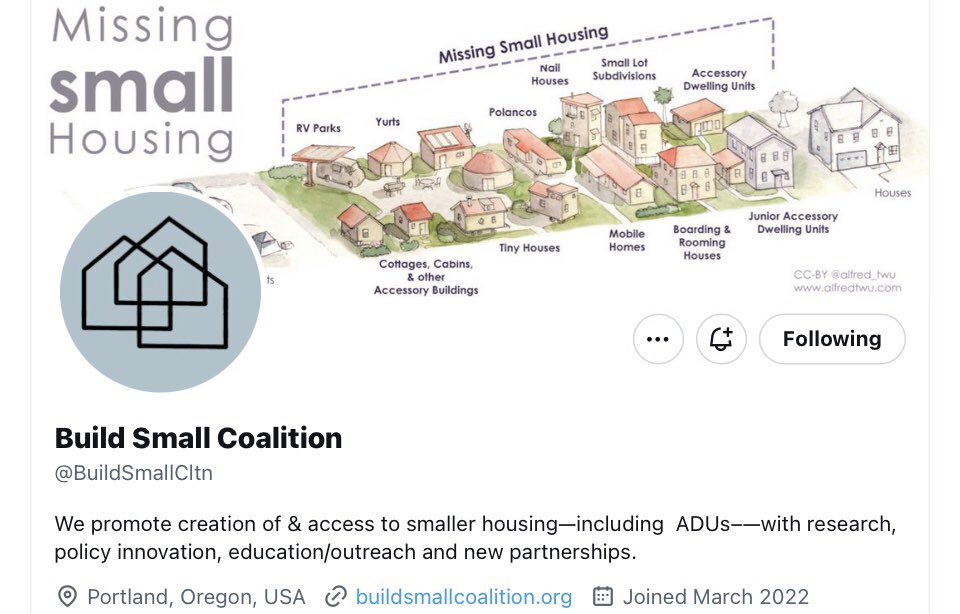 tmccormick's tweet photo. @aarmlovi also, our future requires radical course correction due to climate change; & dwelling size is a major predictor of climate impact, both embodied & operational. Incidentally, this was the key rationale for forming Oregon's #BuildSmallCoalition @BuildSmallCltn (ca.2005-present) https://t.co/JiQhRkTPH2