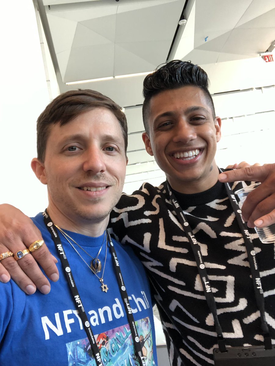 Live from <a href="/NFT_NYC/">NFT.NYC</a> reppin’ <a href="/NFTandChill_/">NFT and Chill™️</a>🔥

I run into @ryankumarnft founder of <a href="/Mintdropz1/">Mintdropz</a> At every #Web3 event, always my favorite moment! 

#NFTNYC #nftnyc2023 #NFTCommunity #blockchain #NewYork #Crypto #media #podcast #Bitcoin #nftcollector #TechNews