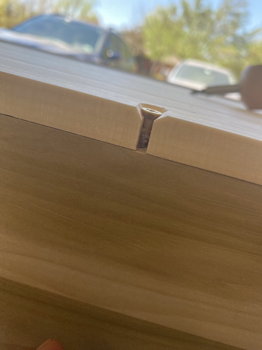 Fit all the drawer bottoms today. I love the dichotomy of working on them. I never clean up the underside of the panels (and even go so far as to leave glue squeeze out) because it will never be seen but I hand bevel the slot for the screw to match the countersink with a chisel.