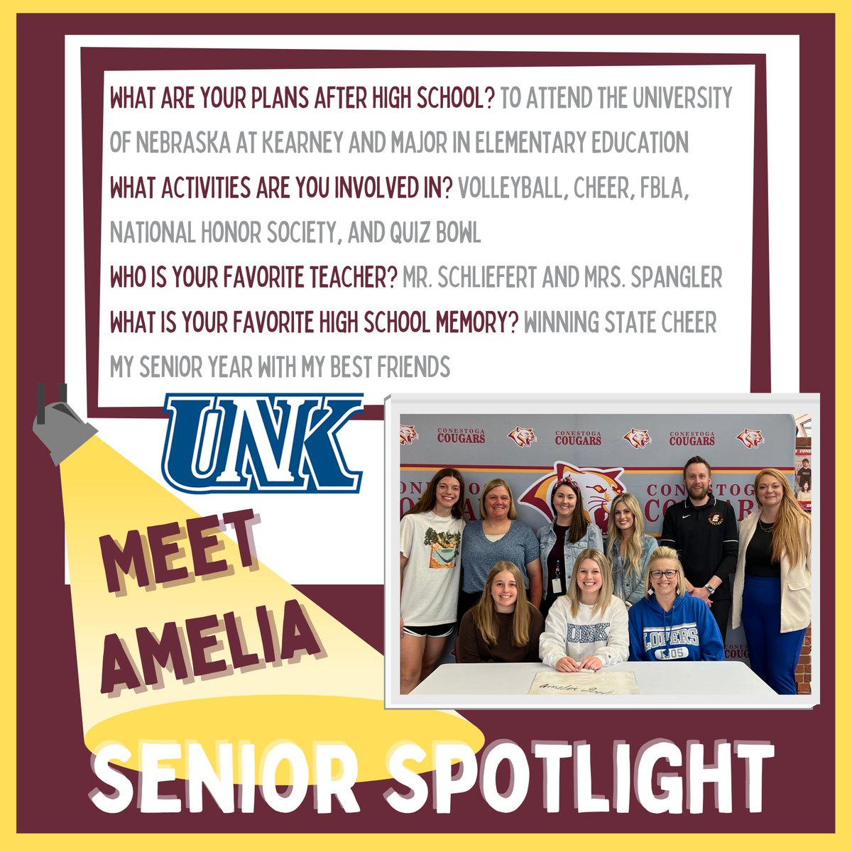 We want to celebrate the successes of our seniors and their path to the next chapter of life. Seniors have the opportunity to participate in "Senior Signings" and share an exciting moment with family and teachers who have supported them throughout their academic career. First up: