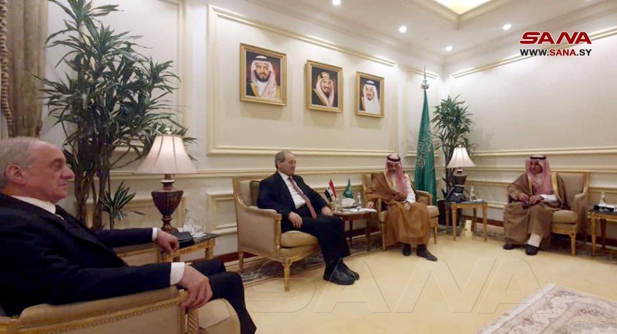 rashasara1111's tweet photo. أعربت سورية والسعودية عن ترحيبهما بإجراء استئناف الخدمات القنصلية والرحلات الجوية بين البلدين، مؤكدتين أهمية تعزيز الأمن ومكافحة الإرهاب بكل أشكاله وتنظيماته.
وجاء في بيان صحفي مشترك في ختام زيارة وزير الخارجية الدكتور فيصل المقداد إلى المملكة العربية السعودية: https://t.co/o2zXAnIfkO