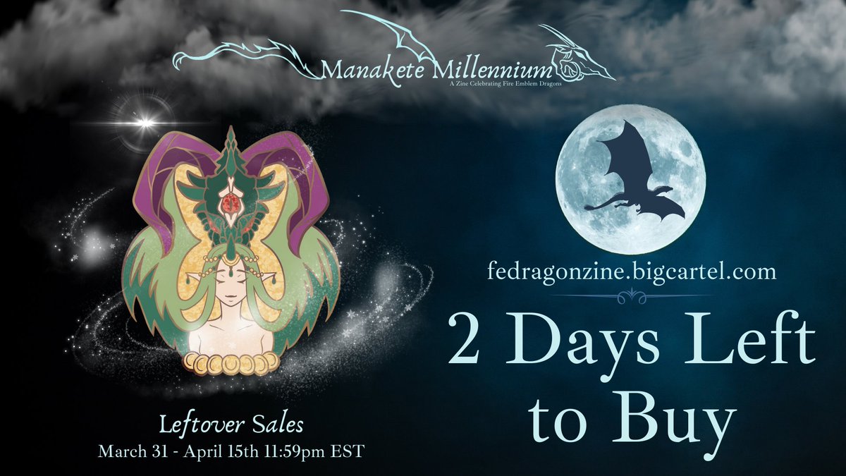 Wait a moment... not only is it smaller -- it's starting to fade away!😲

Only 2 days remain to get your claws on some manakete goodies!

🛍️fedragonzine.bigcartel.com