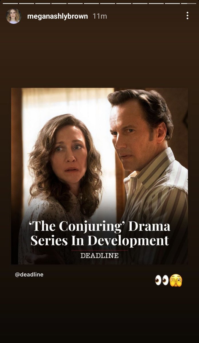 conjuringlatam's tweet photo. Megan Ashley Brown[@MeganAshlyBrown] , quien interpreto a la joven Lorraine Warren en The Conjuring: The Devil Made Me Do It ha subido... una curiosa reacción de la serie de TV de The Conjuring 👀🚨 https://t.co/EotvJz0QUH