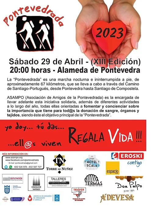 pontegastro's tweet photo. 💙🏃🏻‍♀️ ¡Fomenta la donación y haz ejercicio! El próximo sábado 29 de abril nos vemos en la #Pontevedrada.

¿Quieres participar? 
📩 pontevedrada@gmail.com
📞 602 526978 / 602 587727
ℹ https://t.co/MloMP5xXJB 

¡Comparte! 👇🏻 https://t.co/Kl7fTSi8tu