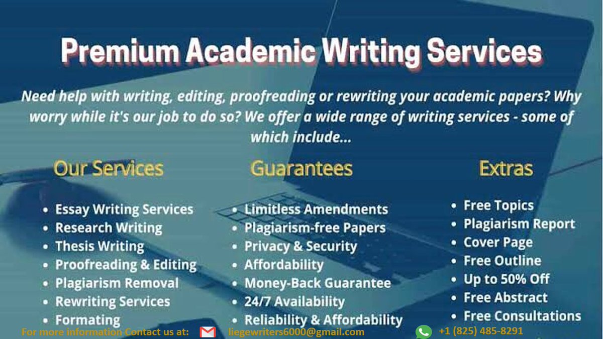 We Offer Writing Services for:

-Engineering
-Sciences
-Literature
-Business
-Arts
-Computers
-A-Levels
and many help for more courses are available.

DM/EMAIL US NOW!

#Birkbeck #BirkbeckUni #BBKGrad
#Goldsmiths #GoldGrad #GoldsmithsArt
#RoyalHolloway #RHUL #ForeverRoyal