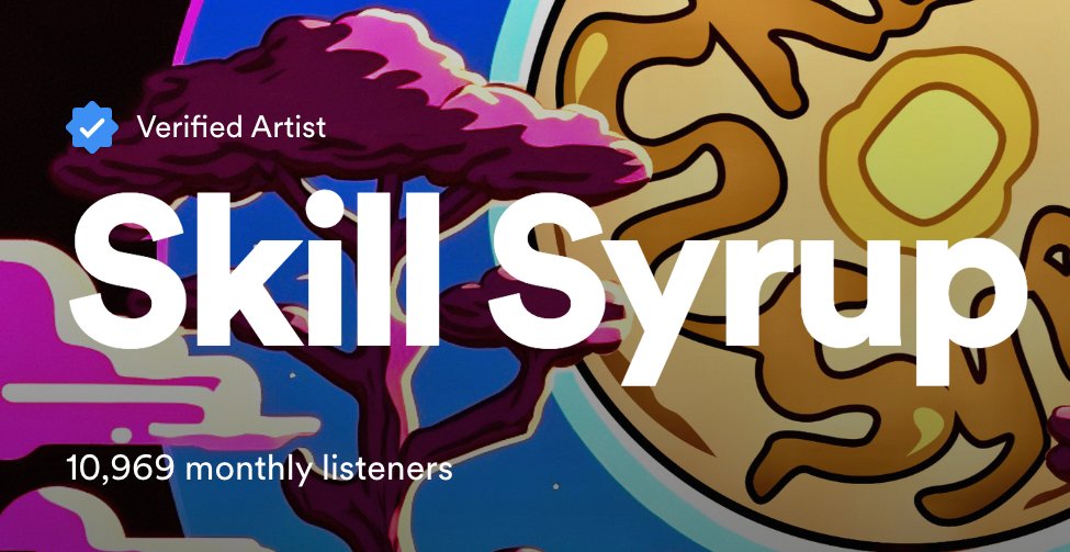 We are about to break 11k monthly listeners on Skill Syrup! If you haven't yet, give us a follow on Spotify!

We have been working hard on all this music and we have some really great collaborations dropping soon.
#Producer #Lofi 

open.spotify.com/artist/7FvspmK…...