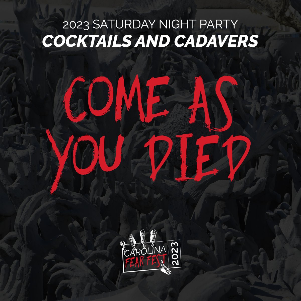 We're dying for our Saturday Night Party! "COME AS YOU DIED" - were you killed in a weird fashion? Turned into a werewolf, vampire or zombie? Get creative! Get tickets and more info: buff.ly/3UtGi0y #raleighnc #partytime #raleigh #rdu #saturdaynight #may2023