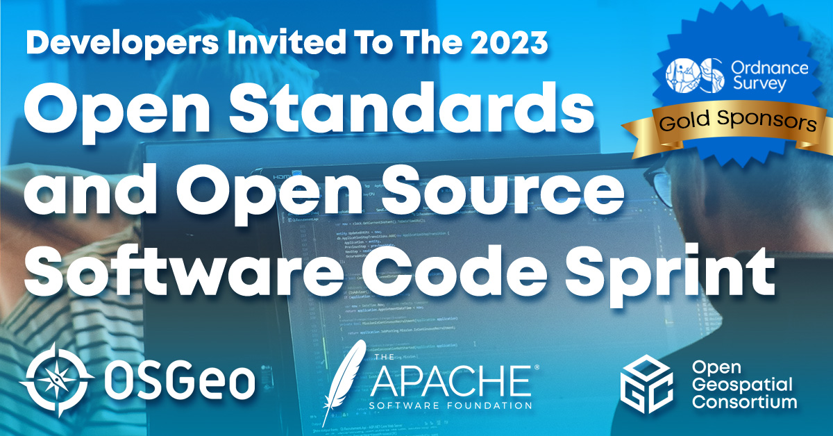 opengeospatial's tweet photo. In-person reg closes next week! Developers are invited to the 2023 OGC, @TheASF and @OSGeo "Open Standards and Open Source Software Code Sprint" - A free virtual and in-person event, hosted by @camptocamp in Switzerland, from April 25-27 https://t.co/nkCALjNcpk https://t.co/MOUQjtqag3