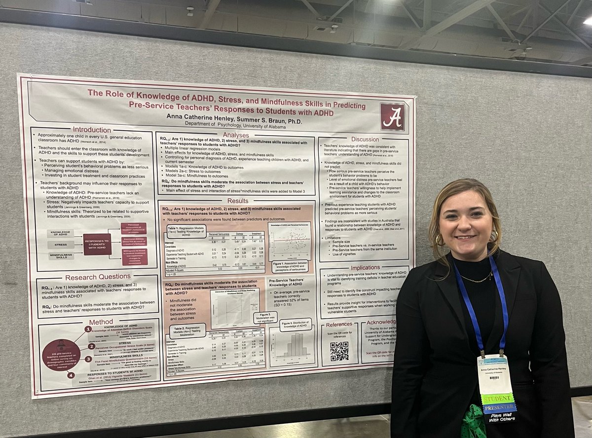 SummerBraun_PhD's tweet image. Belated #SRCD23 post: Had such a great time in SLC for @SRCDtweets, and especially proud of @WITY_Lab Honors student @henley_ac for presenting her findings at her first national conference! 🤩👩🏻‍🏫