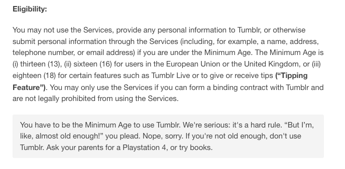 tinywordsmatter's tweet photo. Privacy Policy by @tumblr is special (and fun to read!) https://t.co/Z1jrTbVyjZ