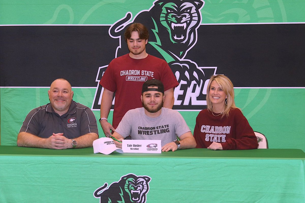 Tate Rusher officially signed with Chadron State College today. Good luck and best wishes.