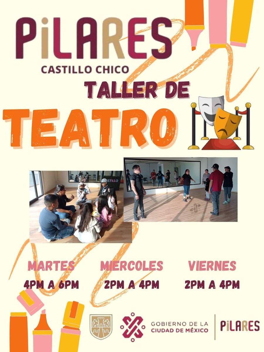 Ven y disfruta de nuestro taller de teatro! ✨

Te esperamos en PiLARES Castillo Chico 🏰

#PILARES #AcercateAPILARES
 #GAM #CiudadDeDerechos #EducacionComunitaria #CulturaComunitaria #Cuautepec #ComunidadCastilloChico #CDMX