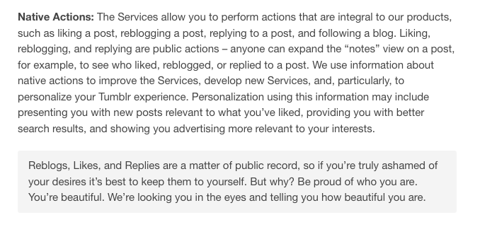 tinywordsmatter's tweet photo. Privacy Policy by @tumblr is special (and fun to read!) https://t.co/Z1jrTbVyjZ