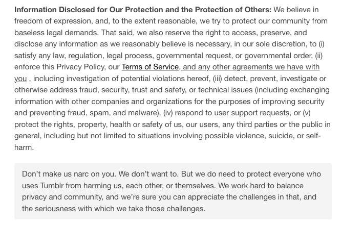 tinywordsmatter's tweet photo. Privacy Policy by @tumblr is special (and fun to read!) https://t.co/Z1jrTbVyjZ