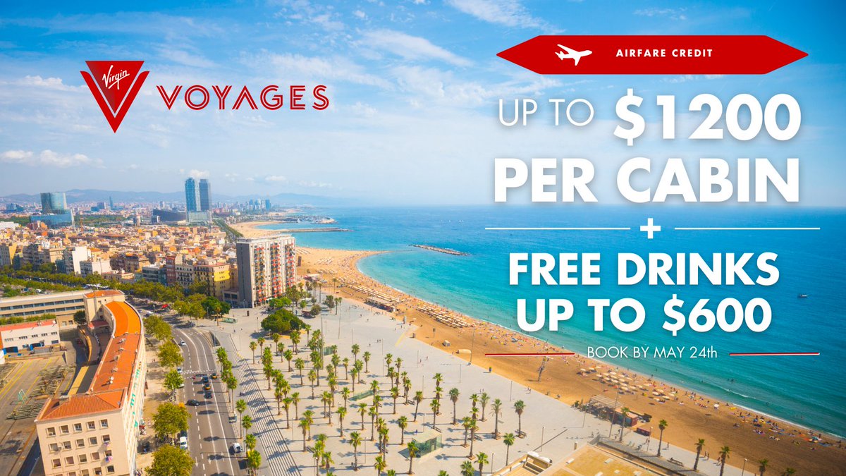 Sail away to the world's most iconic spots with Virgin Voyages and save big plus enjoy up to $600 in free drinks per cabin. 

Hurry, because this deal ends May 24th!
CLICK HERE - bit.ly/3TsLgtH to book with me today!

#virginvoyages #adultsonlycruise #vacation #travel