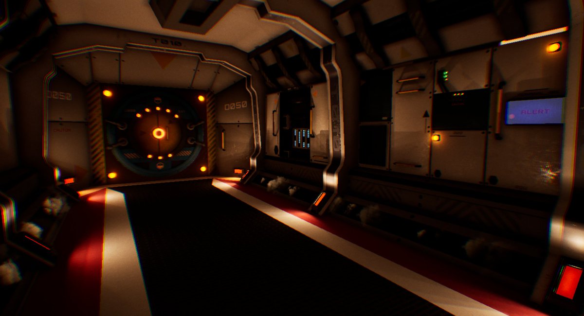 Some more work on the art direction for the space ship. Still a few things missings but I'm pretty happy so far.  

What do you think?  

♥️🪐🛰️🚀

#gamedev #indiedev #ue5