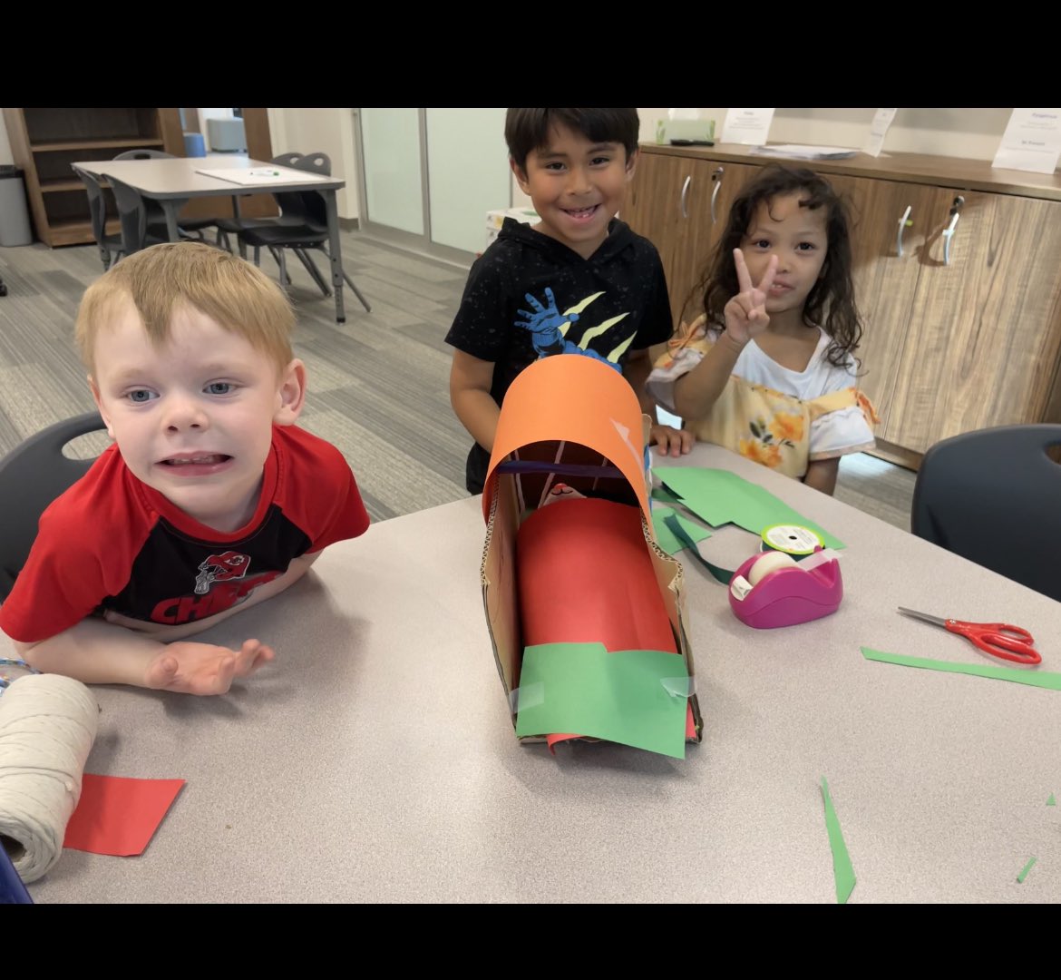 A few of our preK students used their problem solving skills to build a house for their cat, Maple! <a href="/MrsJoyce_PreK/">Alicia Joyce</a> <a href="/NickpettitNKC/">Nick Pettit</a> <a href="/NKCSchools/">NKC Schools</a> <a href="/MaplewoodElemen/">Maplewood Elementary</a>