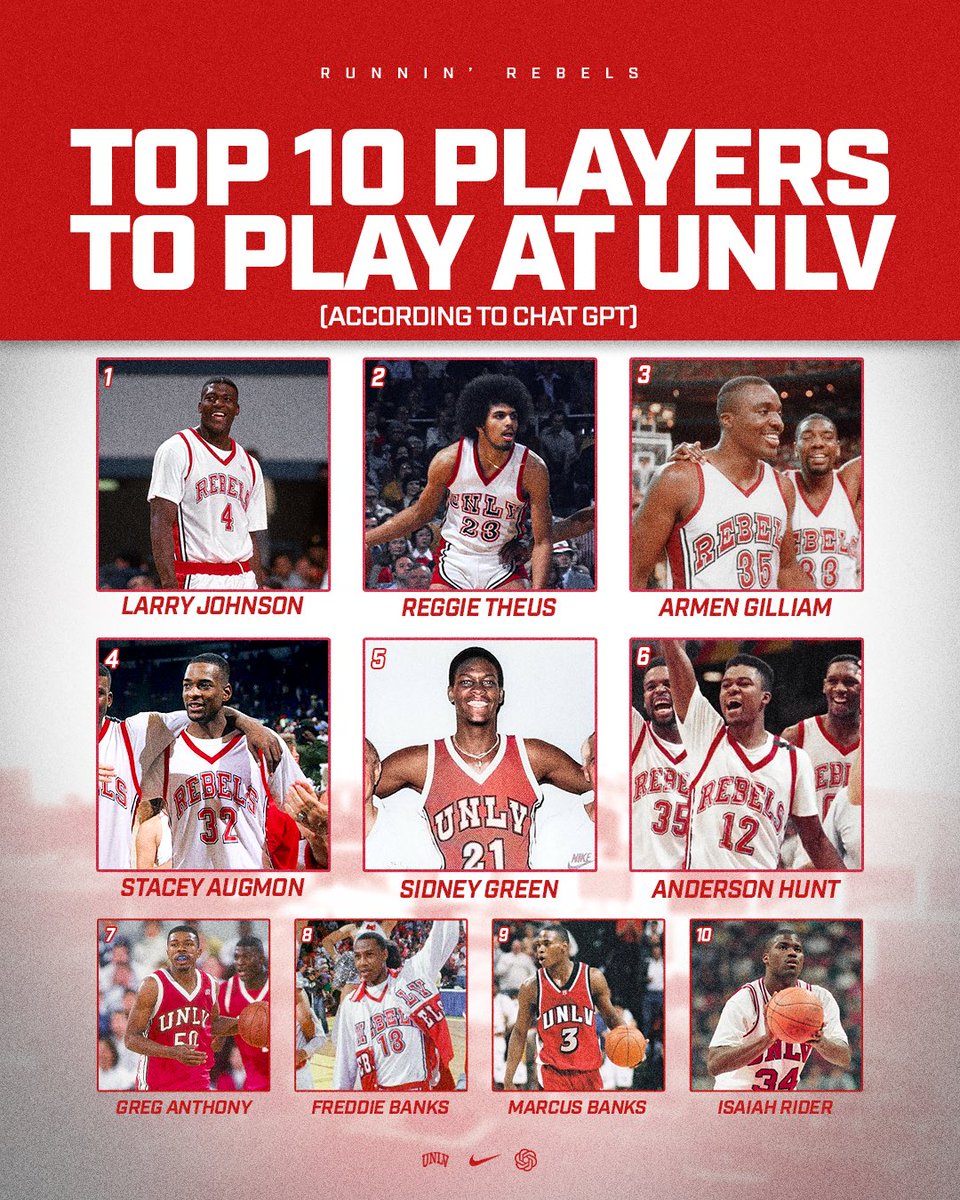 UNLV Men's Basketball on Twitter "We asked Chat GPT for the best UNLV basketball players of all