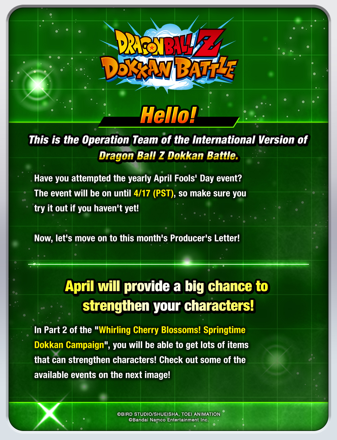 Dragon Ball Z Dokkan Battle on Twitter "[Producer's Letter ] Hi