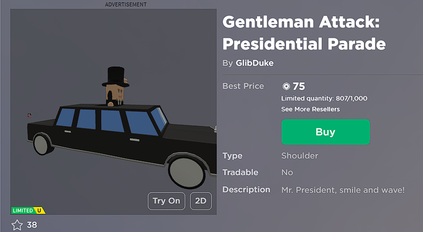 ProudismRBX's tweet photo. I agree, and there was the JFK item as well!? Like the moderation is horrible on the UGC items. https://t.co/oxyrAWVviu