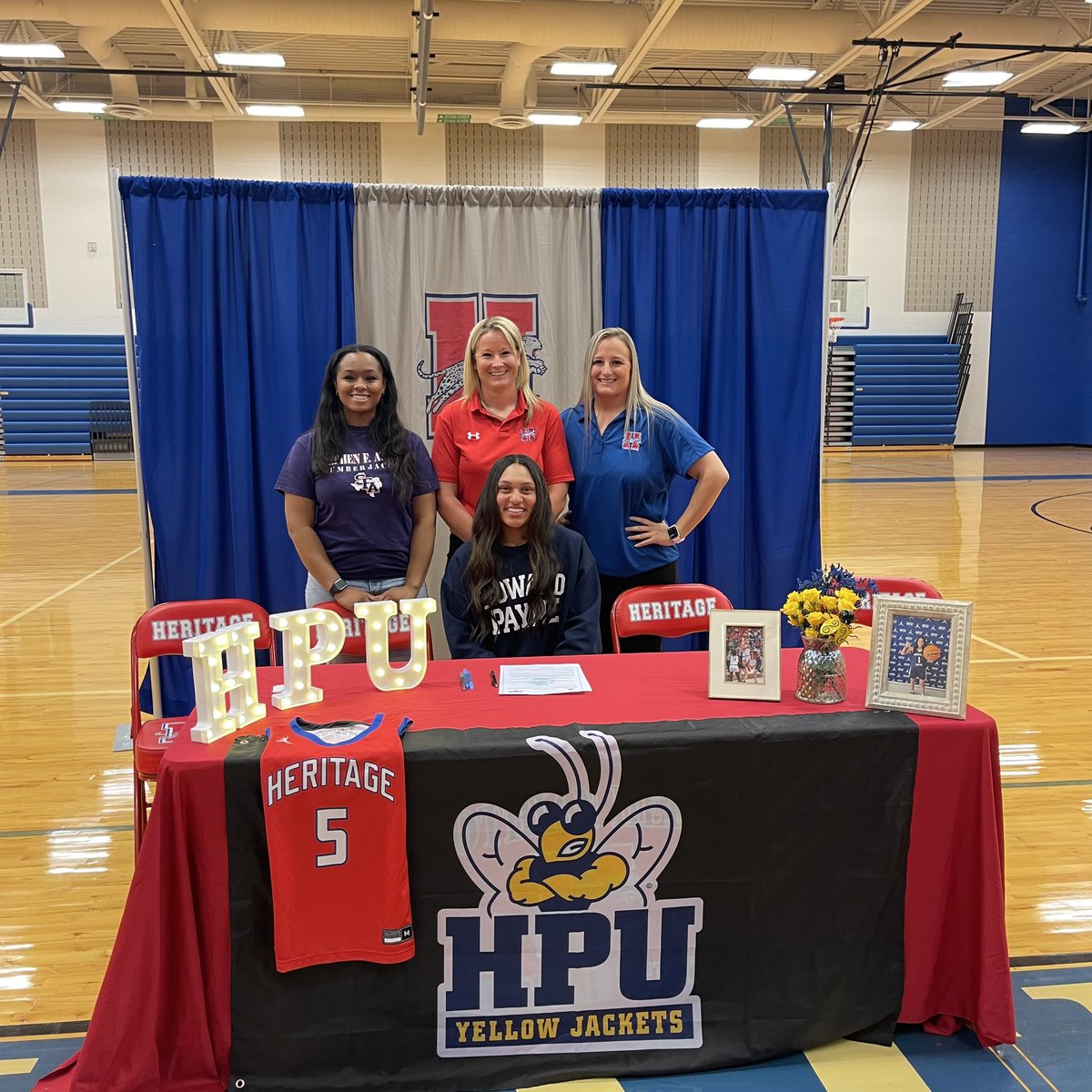 MHHSGirlsBB's tweet photo. Signing Day for @TaysieT and @HuffKora!!! Lots of hard work for this moment and we are so proud of you both!!! It was a great day to be a Jag! @MISD_Athletics @MidloHeritage https://t.co/7Dkih8WkAO
