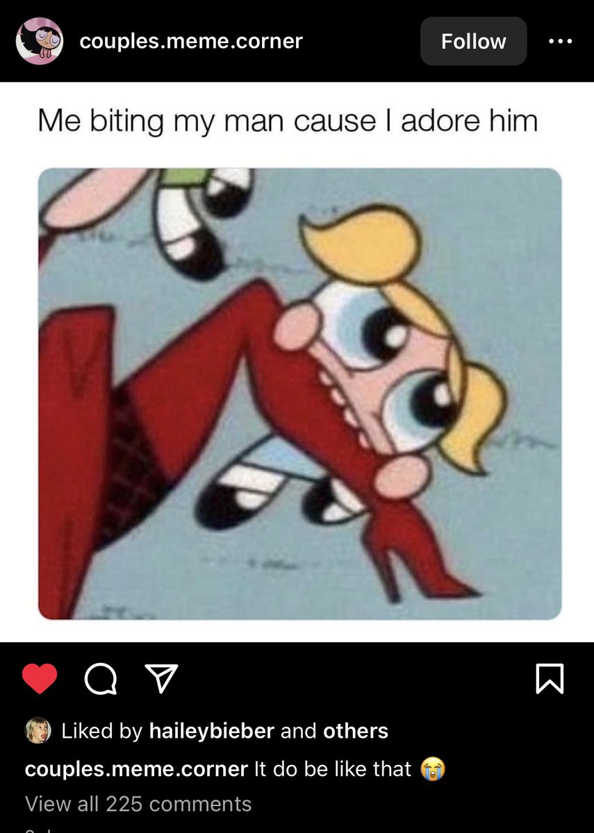 SamCA1925's tweet image. sending this to my bf cuz if hailey bieber can bite her man than why can’t i ??